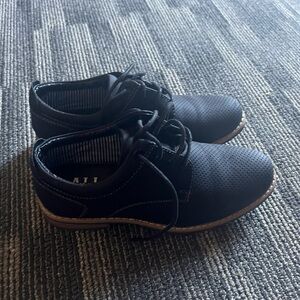 Kids Black Leather Shoes